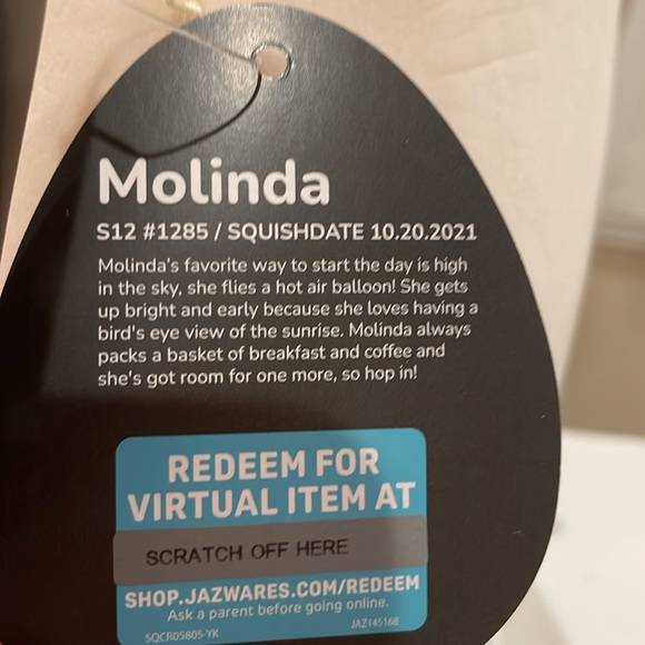 NWT 12” Molinda the Bull Terrier Dog Squishmallow- Select Series w Roblox Code - Picture 5 of 5